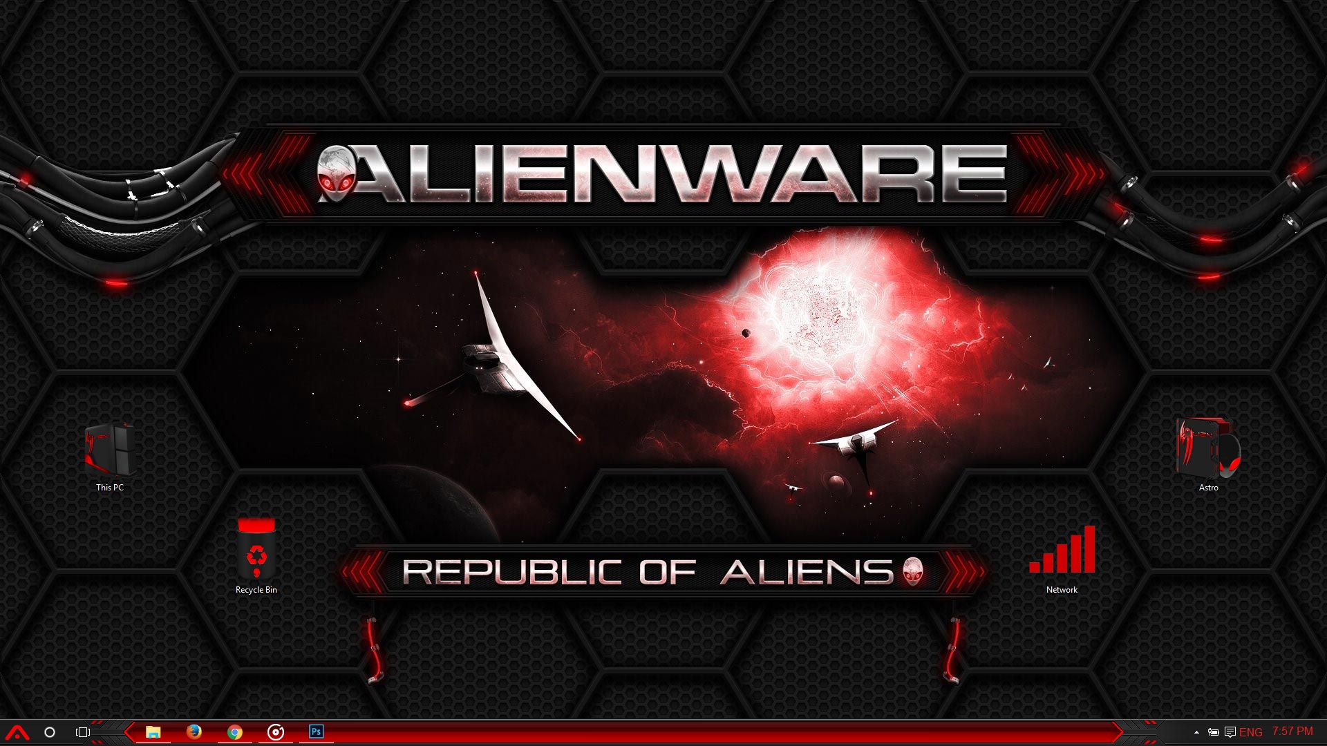 1920x1080 Alienware Red Windows Theme