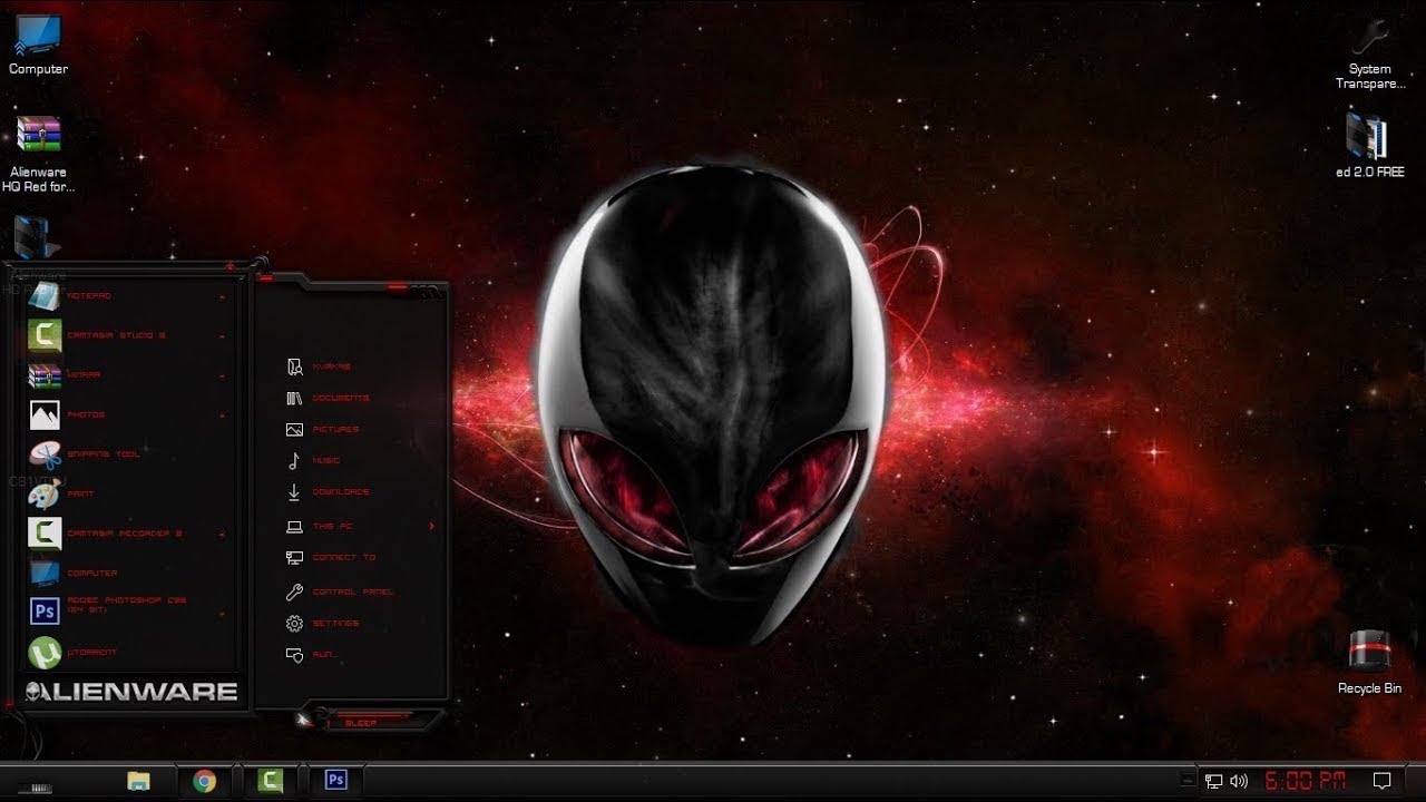 1280x720 Alienware Red Theme For Windows