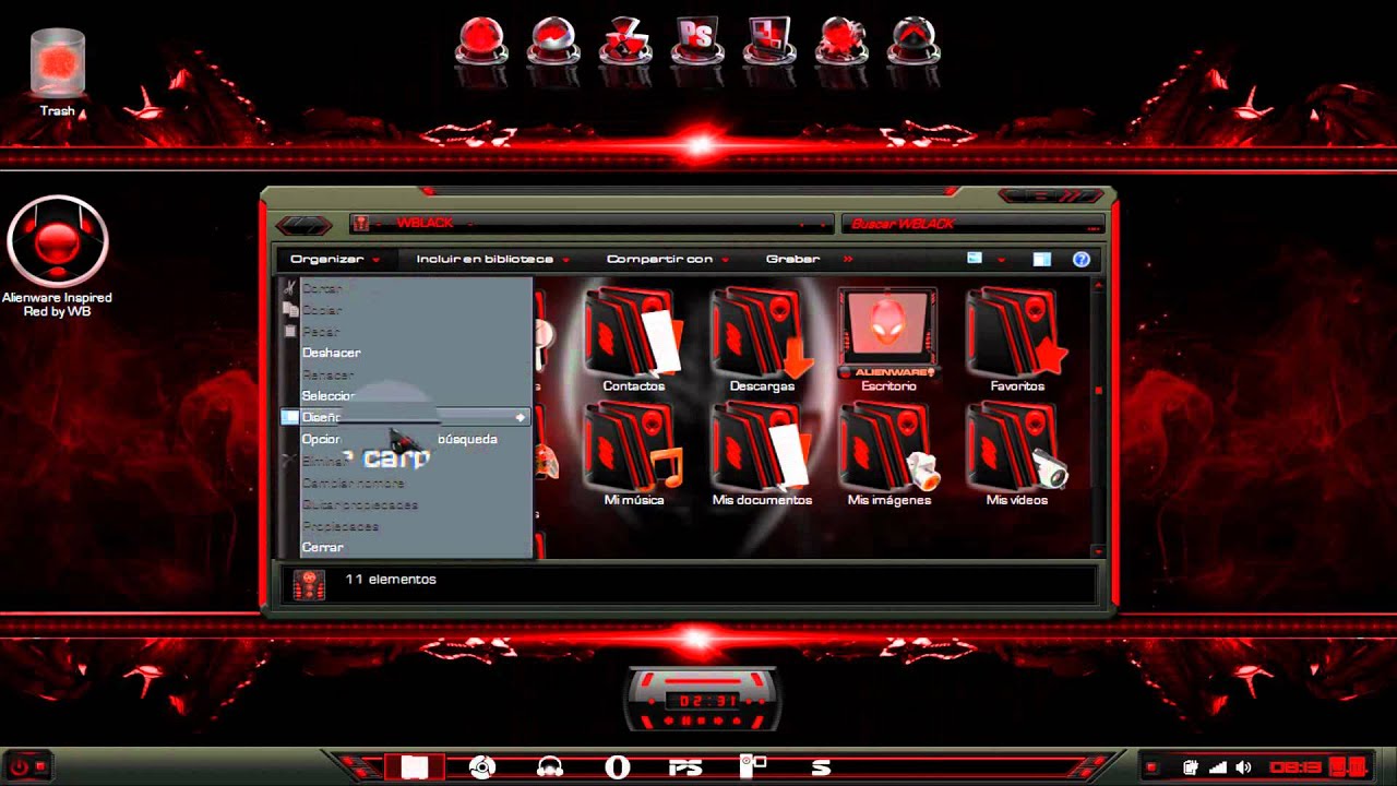 1280x720 Red Alienware Icon Pack
