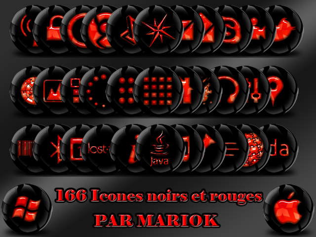 640x480 Icones Black And Red