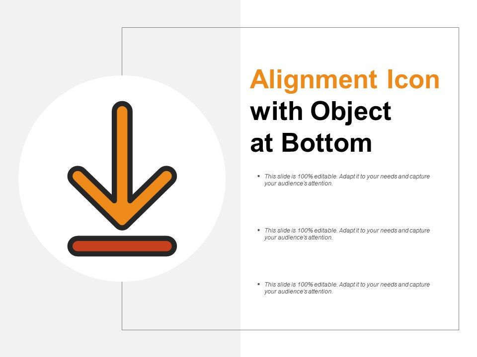 960x720 Alignment Icon With Object At Bottom Presentation Powerpoint