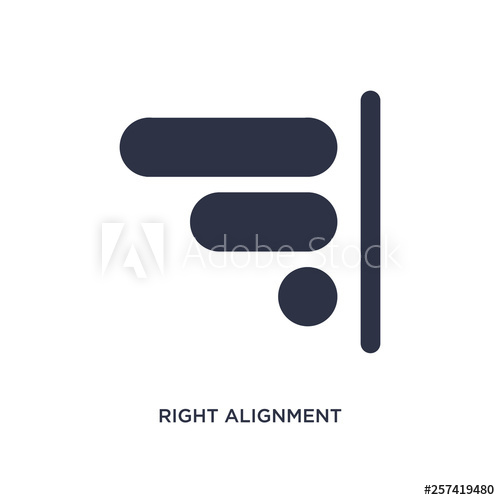 500x500 Right Alignment Icon On White Background Simple Element