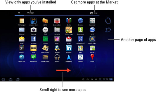 534x315 Overview Of The Apps Menu On The Samsung Galaxy Tab Home Screen