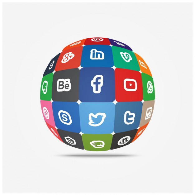 626x626 Social Media Icons In Globe Vector Free Download