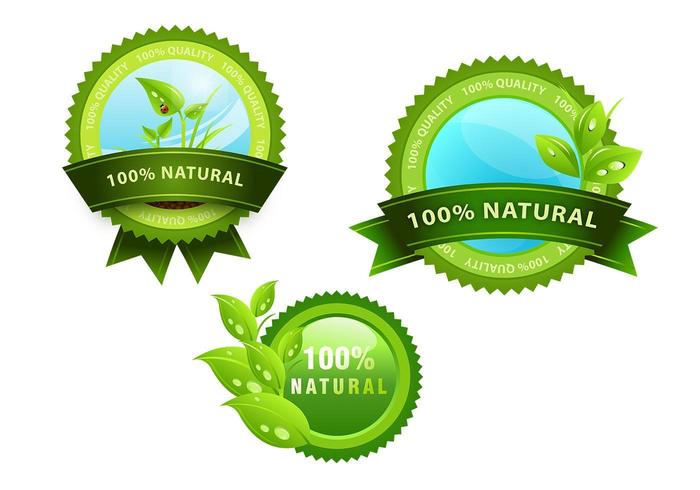 700x490 Green Natural Icon Badge Vectors