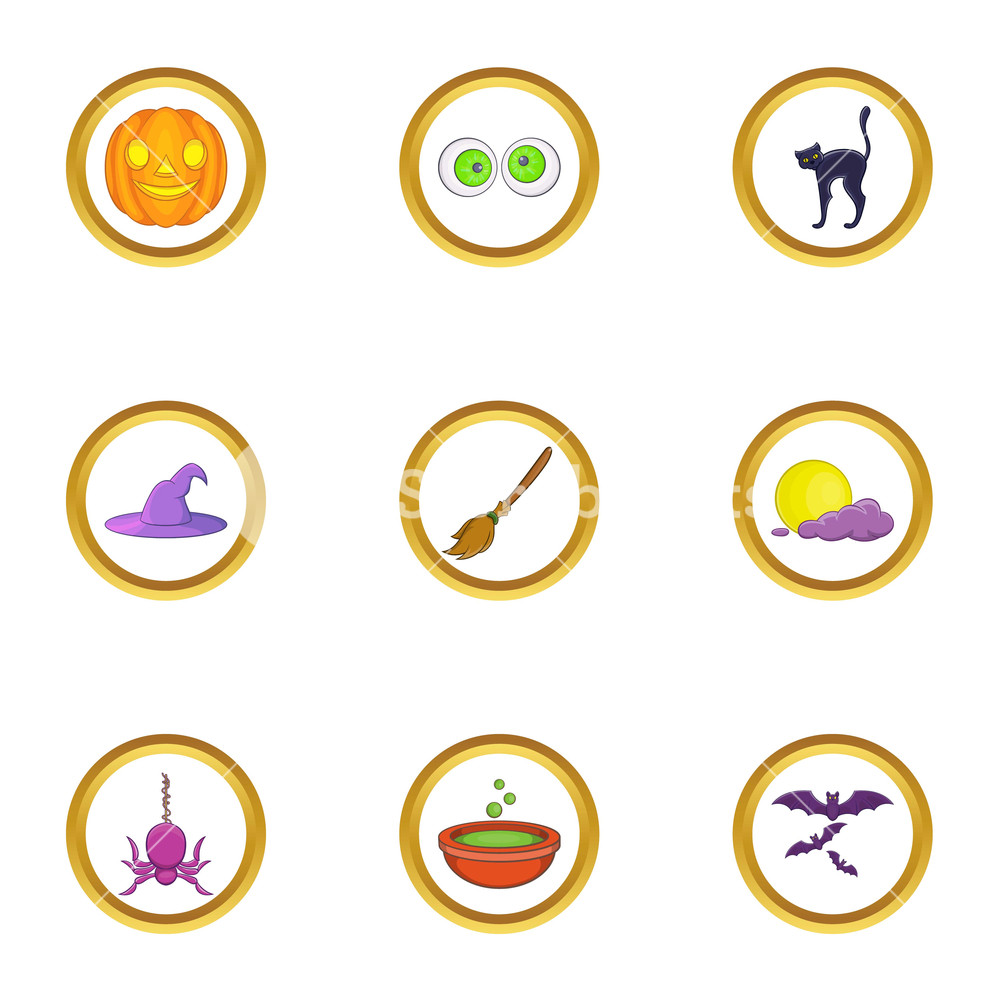 1000x1000 All Saints Day Icon Set Cartoon Style Set Of All Saints Day