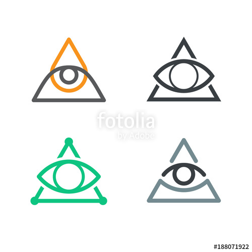 500x500 All Seeing Eye Icons Set Illuminati Symbol Stock Image