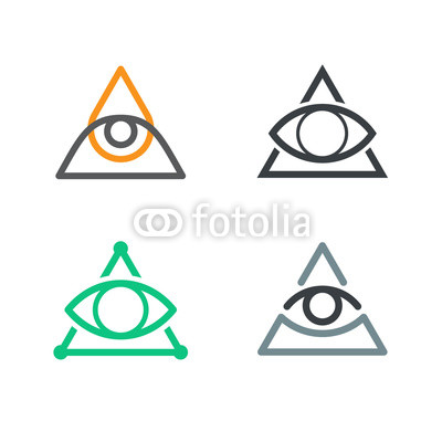 400x400 All Seeing Eye Icons Set Illuminati Symbol Wall Mural Coloured