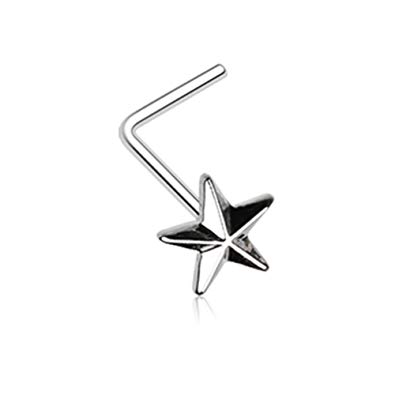 395x395 Ga Nautical Star Icon L Shaped Nose Ring Davana