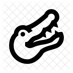 256x256 Alligator Icon Of Line Style