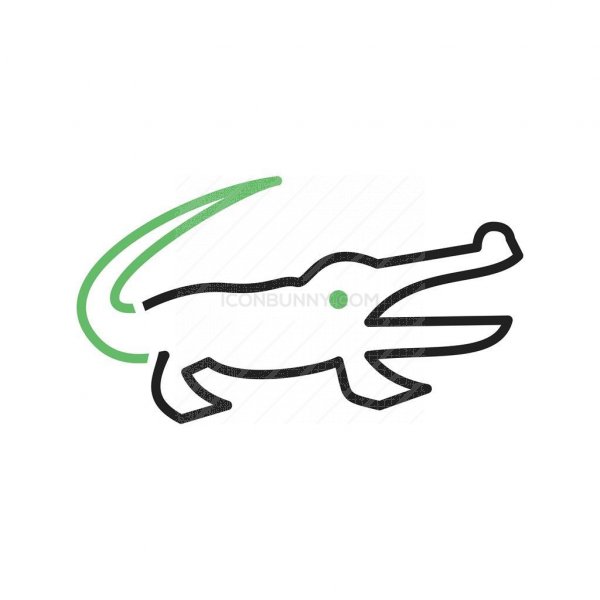 600x600 Alligator Line Green Black Icon