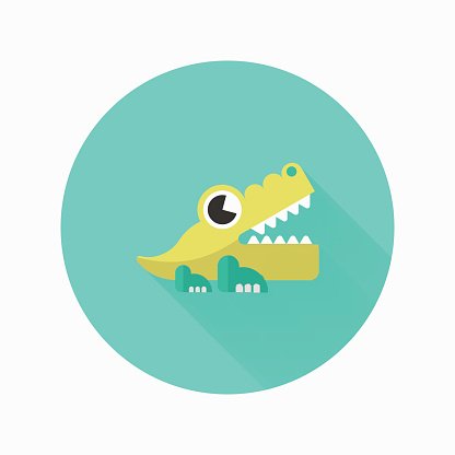 416x416 Alligator Toy Icon Vector Flat Long Shadow Premium Clipart