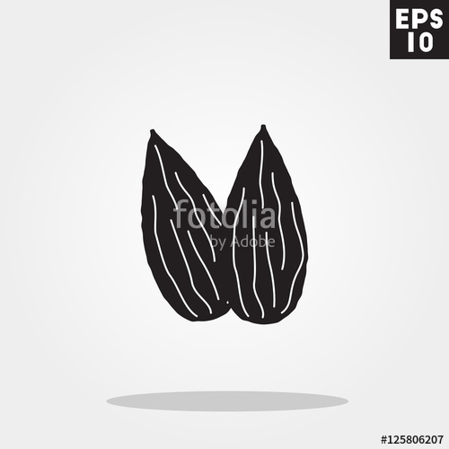 500x500 Almond Icon In Trendy Flat Style Isolated On Color Background