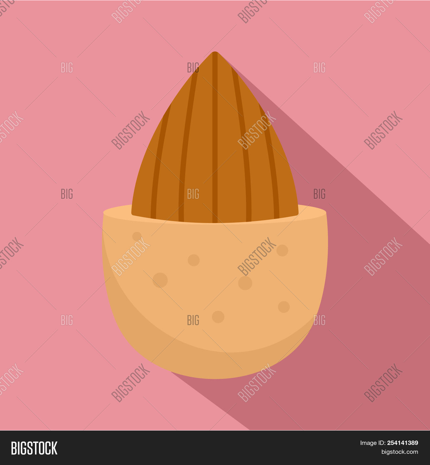 1498x1620 Half Shell Almond Icon Flat Illustration Of Half Shell Image
