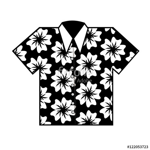 500x500 Flat Design Hawaiian Aloha Shirt Icon Vector Stock Image