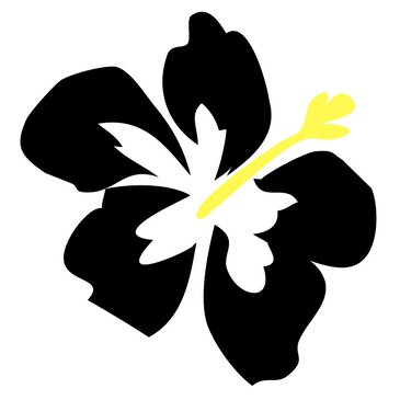 365x365 Hibiscus Icon Black Yellow Aloha Tri