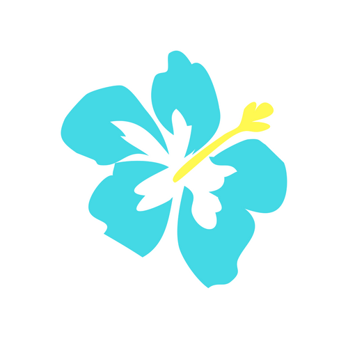 500x500 Hibiscus Icon Blue Yellow Aloha Tri