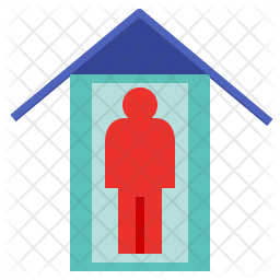 256x256 Home Alone Icon Of Flat Style