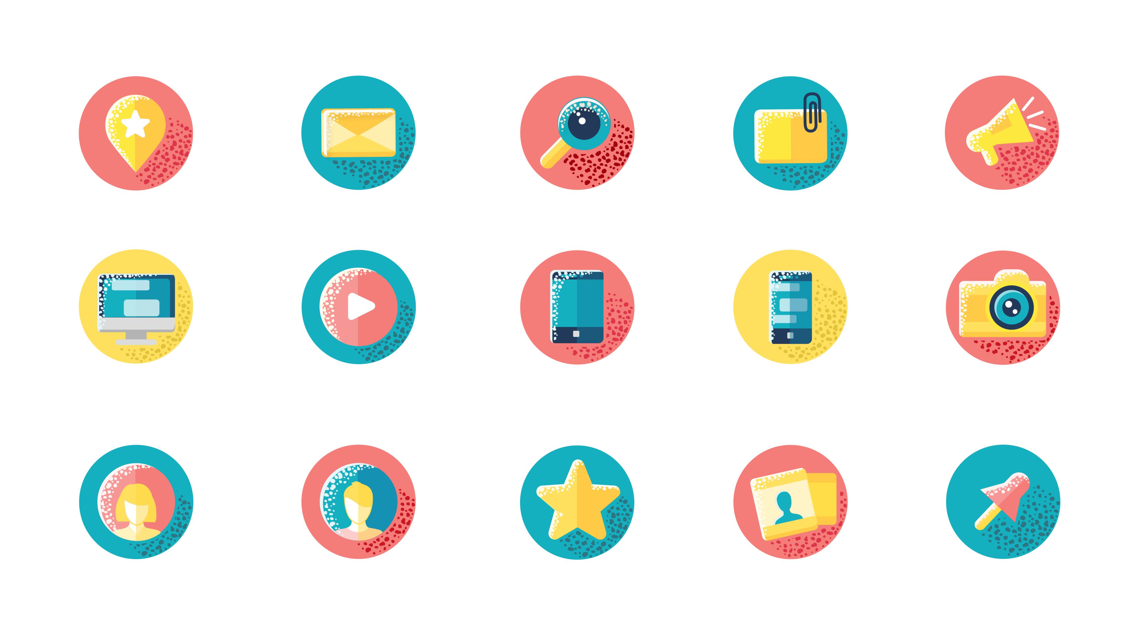 3840x2160 Social Media Icons Set With Alpha Channel Stock Footage, Icons Set