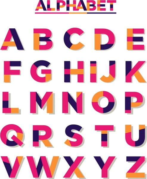 493x600 Alphabet Icons Collection Colorful Capital Lettering Design Free