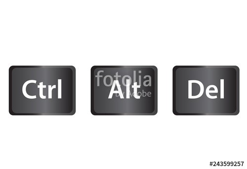 500x343 Ctrl, Alt And Del On White Background Flat Style Keyboard