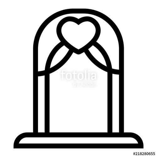500x500 Wedding Arch Line Icon Altar Vector Illustration Isolated