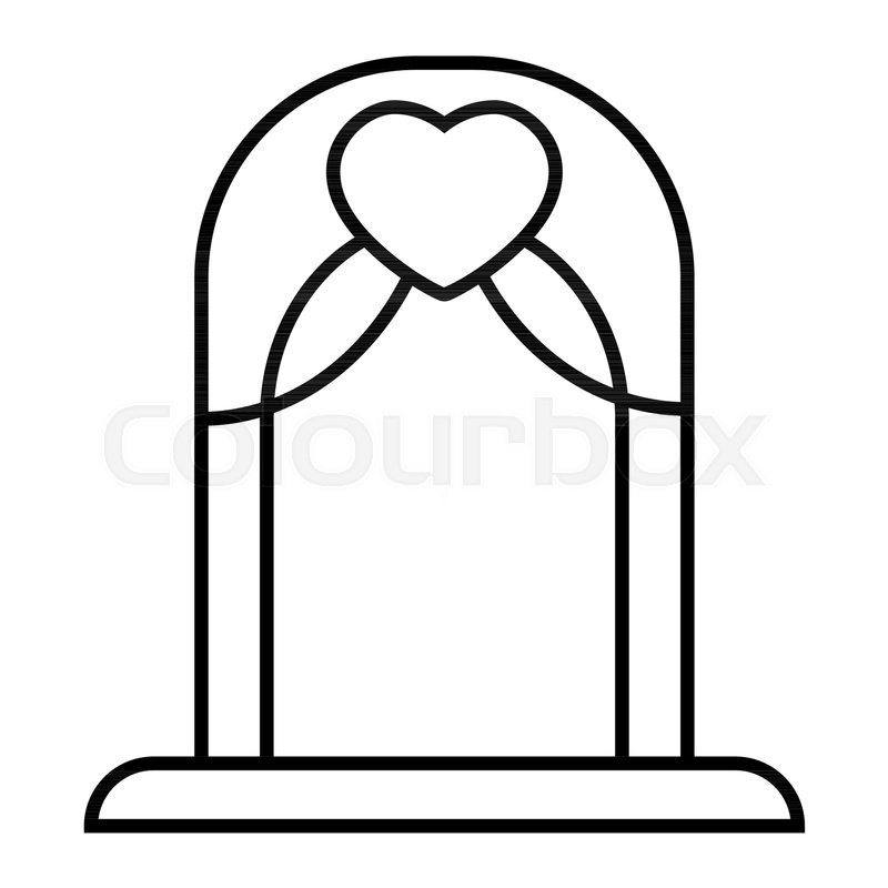 800x800 Wedding Arch Thin Line Icon Altar Stock Vector Colourbox