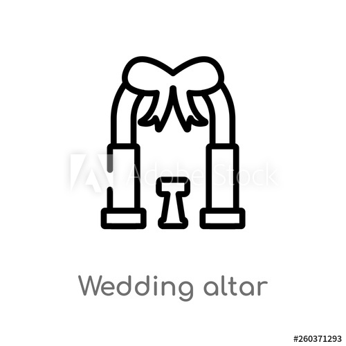 500x500 Outline Wedding Altar Vector Icon Isolated Black Simple Line
