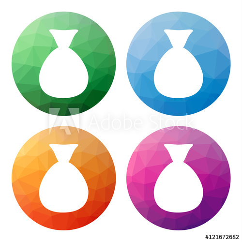 500x500 Collection Of Isolated Modern Low Polygonal Buttons