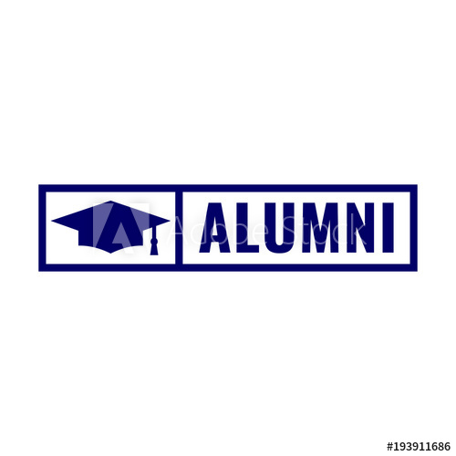 500x500 Alumni Badge Icon Flat Vector Illustration On White Background