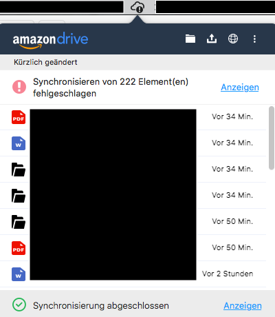 400x460 Exclamation Point On Amazon Drive Icon In Menu Bar