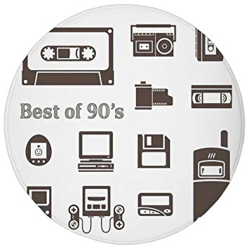 355x355 Round Rug Mat Of Icons Pattern