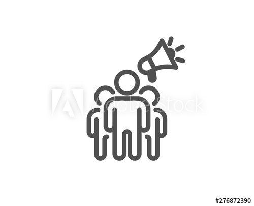 500x405 Brand Ambassador Line Icon Holding Megaphone Sign Advertisement
