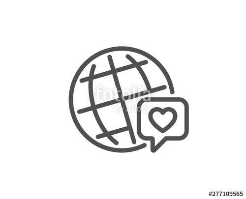 500x405 Friends World Line Icon Friendship Love Sign World Brand