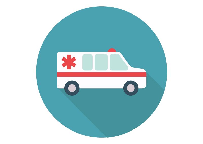 800x566 Ambulance Car Flat Vector Icon