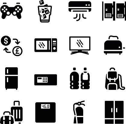 418x411 Hotel Facilities Amenities Vector Icon Set Premium Clipart