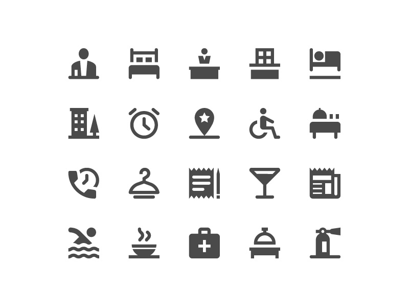 800x600 Hotel Amenities Icon Set