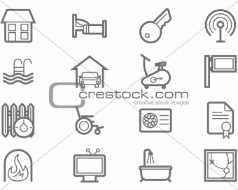 340x272 Image Accommodation Amenities Icon Set From Crestock