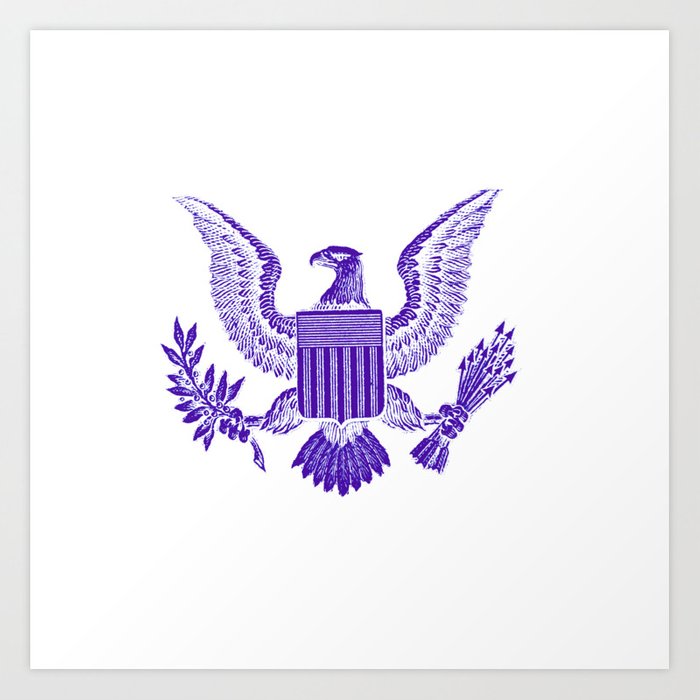 700x700 Purple American Eagle Icon Symbol Art Print
