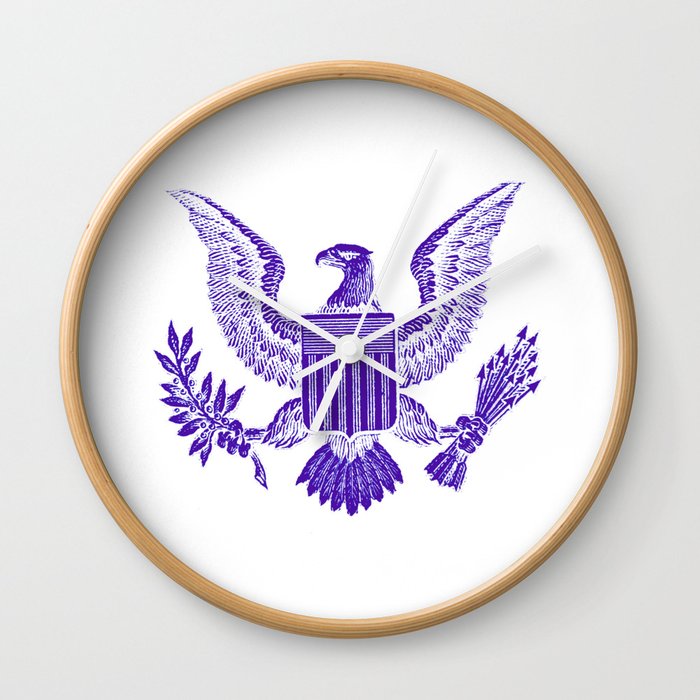 700x700 Purple American Eagle Icon Symbol Wall Clock