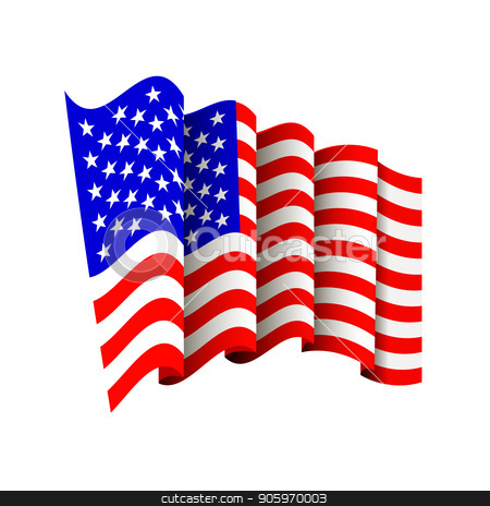 450x464 American Flag Icon Isolated Waving Icon Of United States