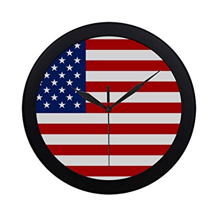 425x425 Dkgfnk Modern Simple American Flag Icon Wall Clock