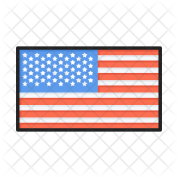 256x256 American Flag Icon Of Colored Outline Style
