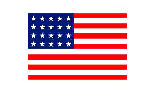 500x300 American Flag Icon Design Lines