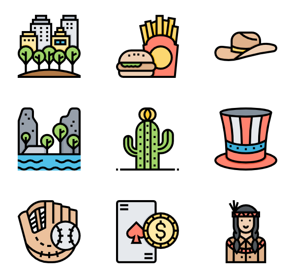 600x564 Usa Flag Icons