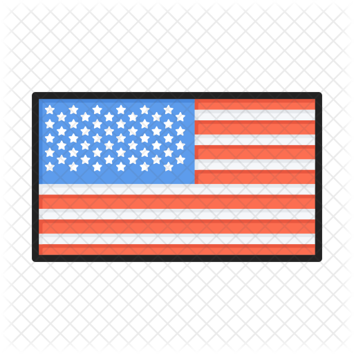 512x512 American Flag Icon Of Colored Outline Style