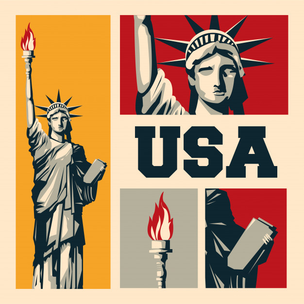 626x626 Usa American Icon Flat Illustration Vector Premium Download