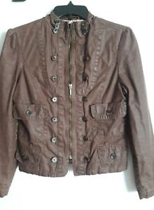 220x300 Authentic Icon American Idol Military Style Brown Jacket Size