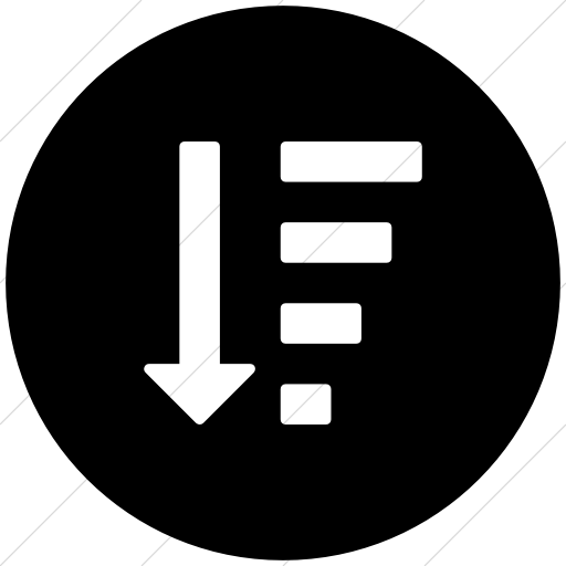 512x512 Iconsetc Flat Circle White On Black Bootstrap Font Awesome Sort