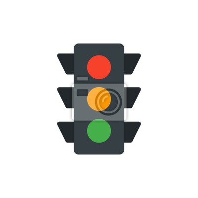 400x400 Ampel Flache Vektor Icon Fototapete Fototapeten